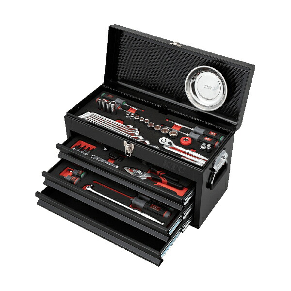 【貨物輸送別途】【直送品】KTC 物の具書き割り チェストタイプ [66点] 黒いこと SK3662XBK