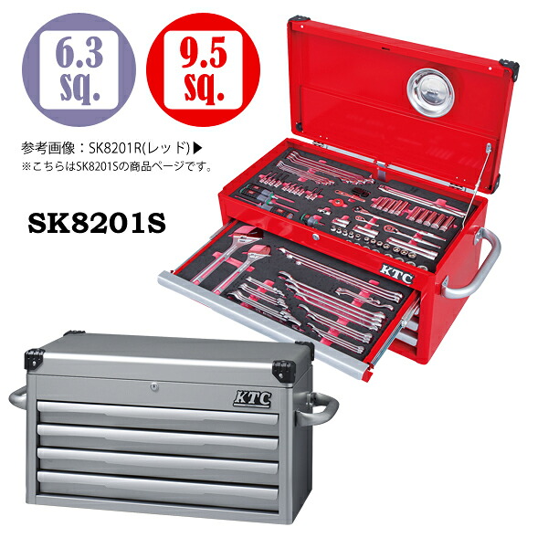 【貨物輸送別途】【直送品】KTC SK8201 ハイメカツールセット [123点] しろがね色 SK8201S