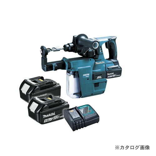 マキタ Makita 18V 6.0Ah 24粍申し受ける式ハンマドリル+集じん取り合わせ付 (バッテリ×2・申し受ける器・容れもの付) 青 HR244DRGXV