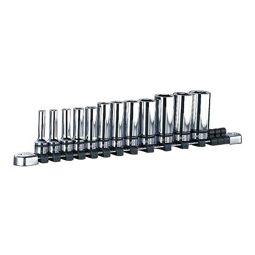ネプロス KTC nepros 9.5sq.ディープソケットセット(六角ソケット１２コ組) NTB3L12A 締付工具-ソケットレンチ用ソケット-DIY・工具