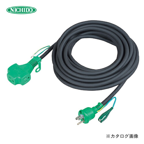 【イチオシ】日動工業 トリプルポッキン アース付 極太ソフト電線延長コード10m 黒色 PPT-10E-B｜工具屋「まいど！」