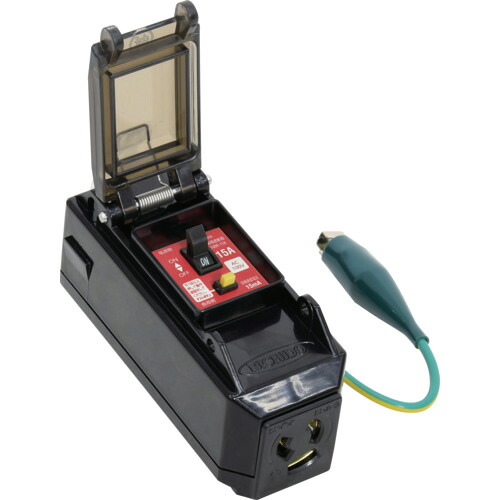 NICHIDO プラコンインポッキンブレーカ 超高感度(漏電6mA) 過負荷漏電保護兼用 抜け止めコンセント PIPBH-EKN-S｜工具屋「まいど！」
