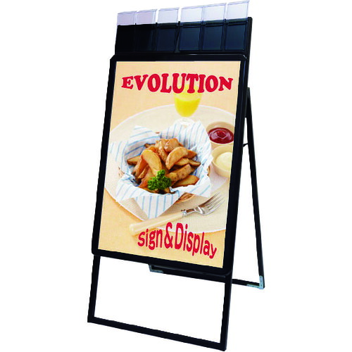 【送料別途】【直送品】TOKISEI ポスターグリップスタンド看板パンフレットケース付(屋外用) B1片面ブラック PGSKPB1KBG