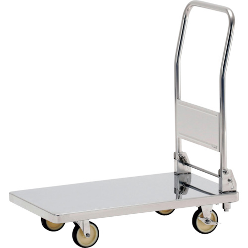 【送料別途】【直送品】テックサス ハンドル折りたたみ式台車(コンパクト台車) 900X600 SUSφ100ウレタン車 CL-R9060FL