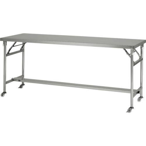 【送料別途】【直送品】テックサス 脚折りたたみ式ステンレス作業台キャスター付 1800x900 FMT-1890D
