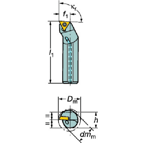 SANDVIK コロターン107 ポジチップ用超硬ボーリングバイト(210) E12Q-STFCR 09-R|工具屋「まいど!」