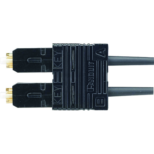 パンドウイット 研磨済みSC光コネクタ デュプレックス OM2 黒 10個 FSC2DMC5BL