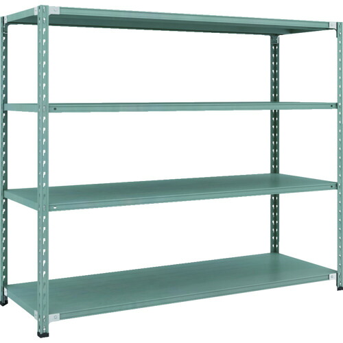 【貨物輸送別途】【直送品】TRUSCO CB型セミボルトレス軽さ棚 1800X600XH1500 4段 緑であること CB-5664-GN