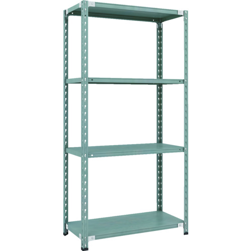 【貨物輸送別途】【直送品】TRUSCO CB型セミボルトレス軽さ棚 900X450XH1800 4段 緑であること CB-6344-GN