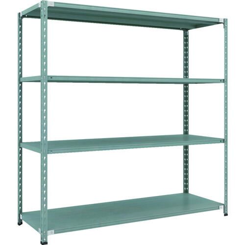 【貨物輸送別途】【直送品】TRUSCO CB型セミボルトレス軽さ棚 1800X600XH1800 4段 緑であること CB-6664-GN