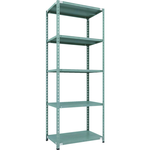 【貨物輸送別途】【直送品】TRUSCO CB型セミボルトレス軽さ棚 900X600XH2400 5段 緑であること CB-8365-GN
