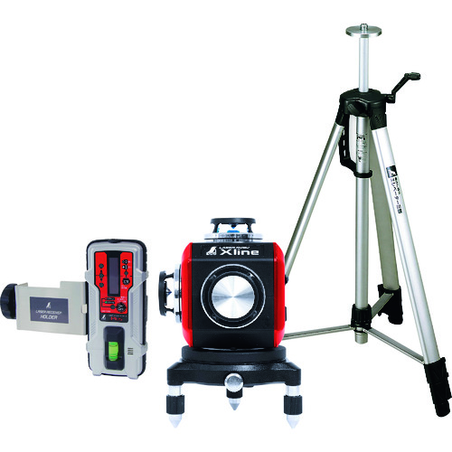【貨物輸送別途】【直送品】シンワ レーザーロボ Xline 赤いこと 受光器・三脚架仕かける 71617