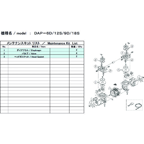 ULVAC DAP-6D/12S用メンテナンスキット DAP-6D/12S MAINTENANCEKIT
