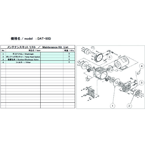 ULVAC DAT-50D用メンテナンスキット DAT-50D MAINTENANCEKIT｜工具屋「まいど！」