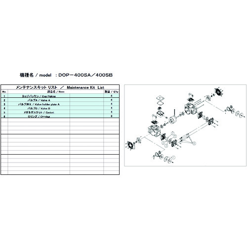 ULVAC DOP-400SB用メンテナンスキット DOP-400SB MAINTENANCEKIT