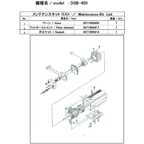 ULVAC DSB-450用検査と修理一揃いの道具 DSB-450 MAINTENANCEKIT