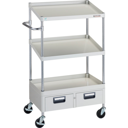 【貨物輸送別途】【直送品】TRUSCO 物の具手押し車 アリゾナ州の州都手押し車 省音 750X500XH1300 1段 傾斜角度2段 2列引出付 白いこと PEW-1271N2W-W 工具収納用品-DIY・工具