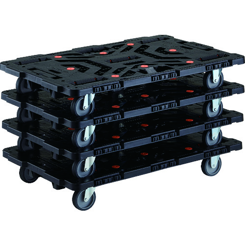 TRUSCO まとめ買い 連結式樹脂製平台車 ビートル 900X600 自在3輪 4台セット BT900J3-E100-M4|工具屋「まいど!」