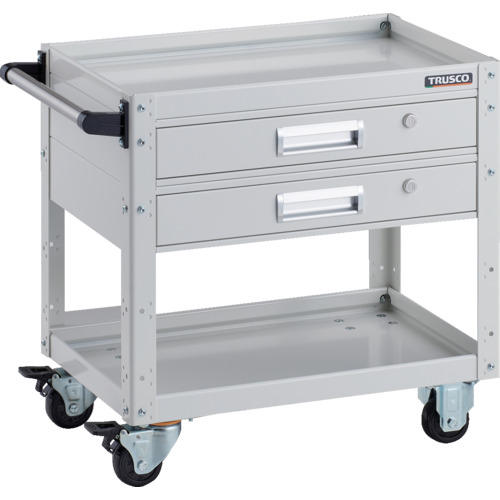TRUSCO 物の具手押し車 鷲手押し車 600X400XH600 抽き出し2段付 白いこと EGW-662V2-W