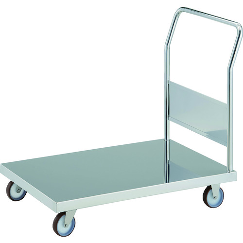 【送料別途】【直送品】TRUSCO オールステンレス製運搬車 抗菌ステンレス天板台車 (固定ハンドルタイプ・ナイロンウレタン車輪) 900×600 KAS-2-100NU