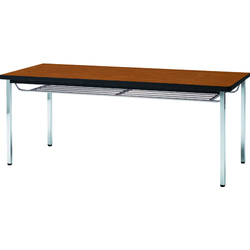 【貨物輸送別途】【直送品】TRUSCO 話し合い用テ-ブル 1500X750XH700 下棚付 丸脚 チーク TDST1575-T