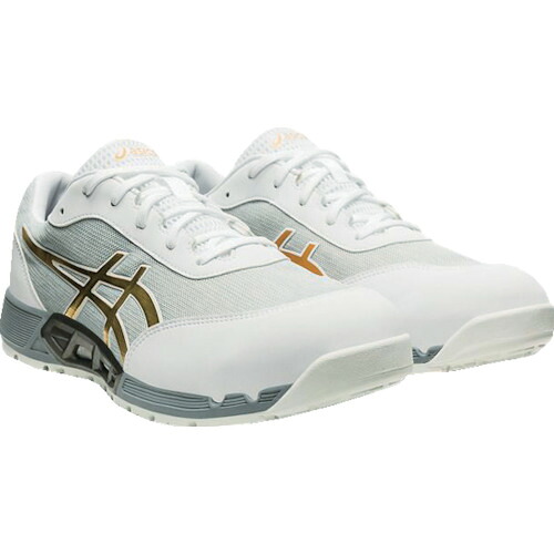 ASICS アシックス ウィンジョブCP212 AC 白いこと×ピュアゴールド 25.0珊 1271A045.101-25.0 DIY・工具-安全靴