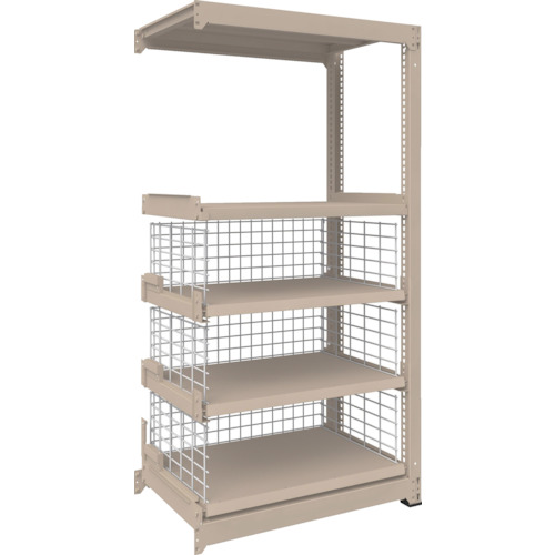 【送料別途】【直送品】TRUSCO M3型中量棚 W900XD595XH1800 深型フェンス付スライド棚板 中間X2段・底1段付 連結 M3-6363-HMB1M2F25B