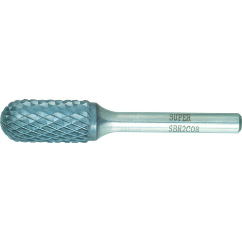 スーパー スーパー超硬バー 重切削用 ロー付タイプ 先丸円筒型 刃径:12.7mm 軸径:6.0mm SBH2C08