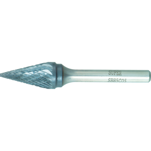 スーパー スーパー超硬バー 重切削用 ロー付タイプ 円錐型 刃径:12.7mm 軸径:6.0mm SBH5C05