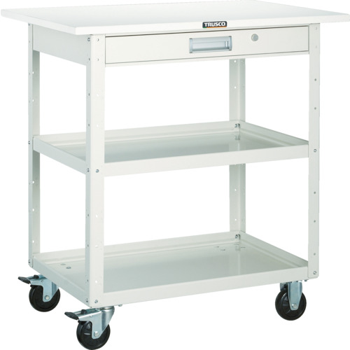 【貨物輸送別途】【直送品】TRUSCO 手道具手押し車 鷲手押し車 600X400 抽き出し 天板付 白いこと EGW-762TV-W