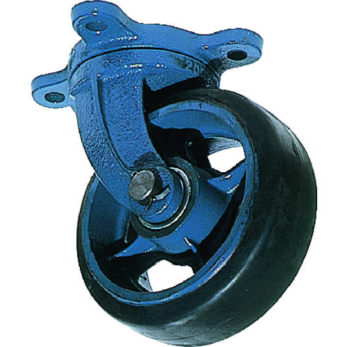 【送料別途】【直送品】京町 鋳物製自在金具付ゴム車輪(幅広) 250Ф×75 AHJ-250X75