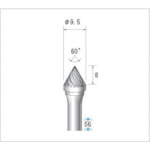 ナカニシ 超硬カッター テーパー(ダブルカット) 刃径9.5mm 刃長8mm 26212
