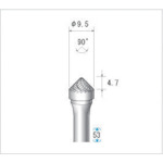 ナカニシ 超硬カッター テーパー(ダブルカット) 刃径9.5mm 刃長4.7mm 26232 5,343円