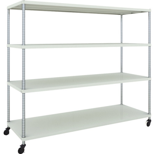 【送料別途】【直送品】TRUSCO スチールラック フェニックスラック 1800X600 4段 U車輪付 W色 抗菌粉体塗装 PER-5664-U125-W|工具屋「まいど!」