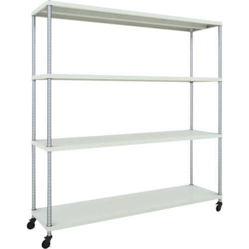 【送料別途】【直送品】TRUSCO スチールラック フェニックスラック 1800X450 4段 U車輪付 W色 抗菌粉体塗装 PER-6644-U125-W|工具屋「まいど!」