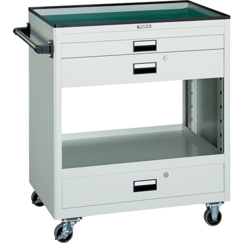 【貨物輸送別途】【直送品】TRUSCO 物の具手押し車 750X500 浅2深1引出付 白いこと NTS-712-W