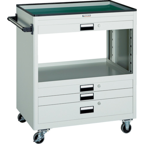 【貨物輸送別途】【直送品】TRUSCO 物の具手押し車 750X500 浅3深1引出付 白いこと NTS-731-W