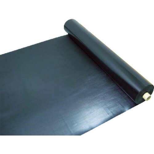 【送料別途】【直送品】ワニ印 塩ビ養生シート 黒 厚み0.5MM 1M×30M 003082