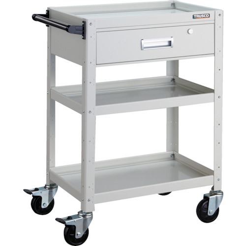 【貨物輸送別途】【直送品】TRUSCO 手道具手押し車 バーディワゴン 600X400XH880 深型1段引出付 白いこと BDW-963Y-W