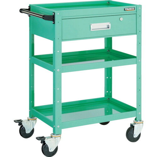 【貨物輸送別途】【直送品】TRUSCO 手道具手押し車 バーディワゴン 600X400XH880 深型1段引出付 青少年緑であること BDW-963Y-YG