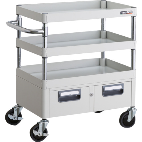 【貨物輸送別途】【直送品】TRUSCO 物の具手押し車 アリゾナ州の州都手押し車 省音 600X400XH740 2列引出付 白いこと PEW-763W-W
