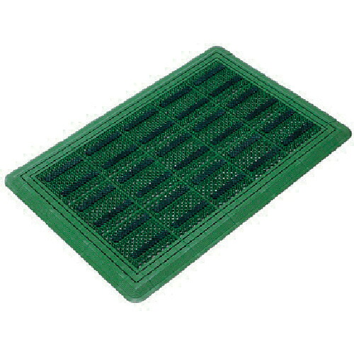 【貨物輸送別途】【直送品】兀鷹 エバック 室外用引っ敷き ブラシハードマットYL #6(縁あり) 600mm×900粍 緑 F-117-6-G