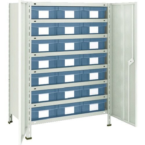 【送料別途】【直送品】TRUSCO スチールラック 軽量棚扉付 875X300X1200樹脂引出透明大X21 ネオグレー 43V-T808D7:NG｜工具屋「まいど！」