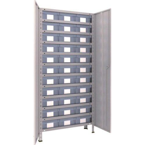 【送料別途】【直送品】TRUSCO スチールラック 軽量棚扉付 875X300X1800樹脂引出透明大X33 ネオグレー 63V-T812D11:NG｜工具屋「まいど！」