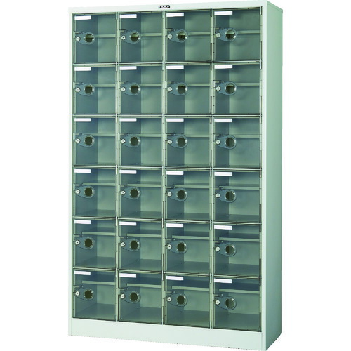 【貨物輸送別途】【直送品】TRUSCO シューズ入れもの24人用 1050X380XH1700 棚付 澄み切った SC-24WPC-L