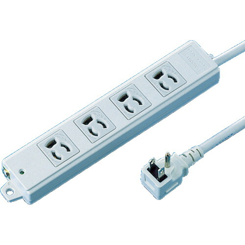 SANWA 工事物件タップ 抜け止めコンセント 4個口 L型 ケーブル長5m TAP-KE4L-5