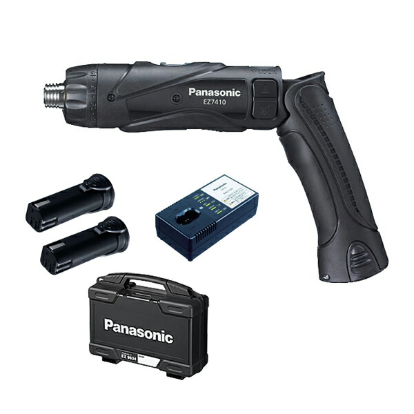 パナソニック Panasonic 申し受けるスティックドリルドライバー 3.6V 独居室容器に並べる2個 申し受ける器 容れもの付 黒いこと EZ7410F03D-B