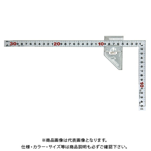 シンワ測定 曲尺平ぴた シルバー 30cm 表裏同目曲尺用ストッパー金属製付jis 12483