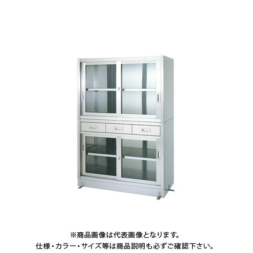 【送料別途】【直送品】シンコー ステンレス保管庫(二段式) 1200×450×1750 VDGG-12045【受注生産】