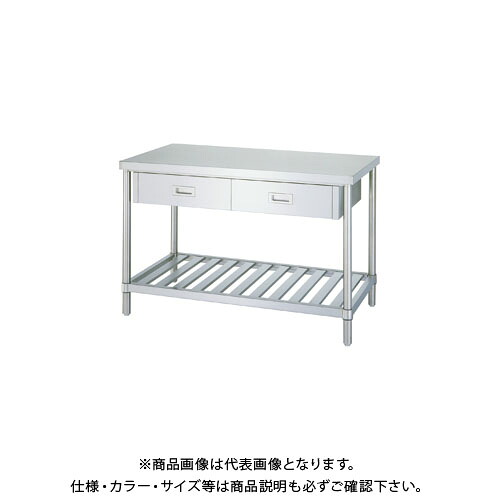 【貨物輸送別途】【直送品】シンコー ステンレス鋼御勤め台(引出付/スノコ棚操作手順) 1500×900×800 WDSN-15090【受注生み出すこと】